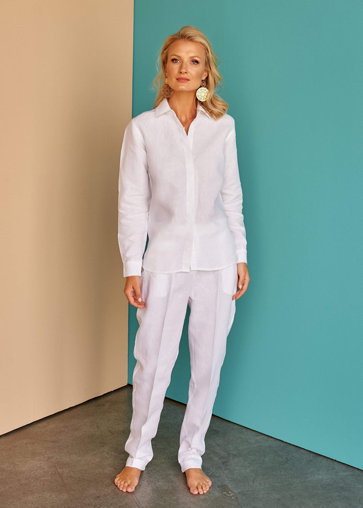 Fácil Blanco | Martyna Top white-linen-ladies-top – Facil Blanco