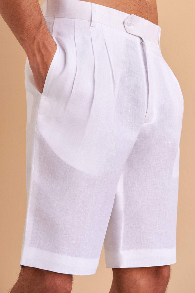 Men's Shorts White Linen Wear Clothing Fashion Luxury Golf